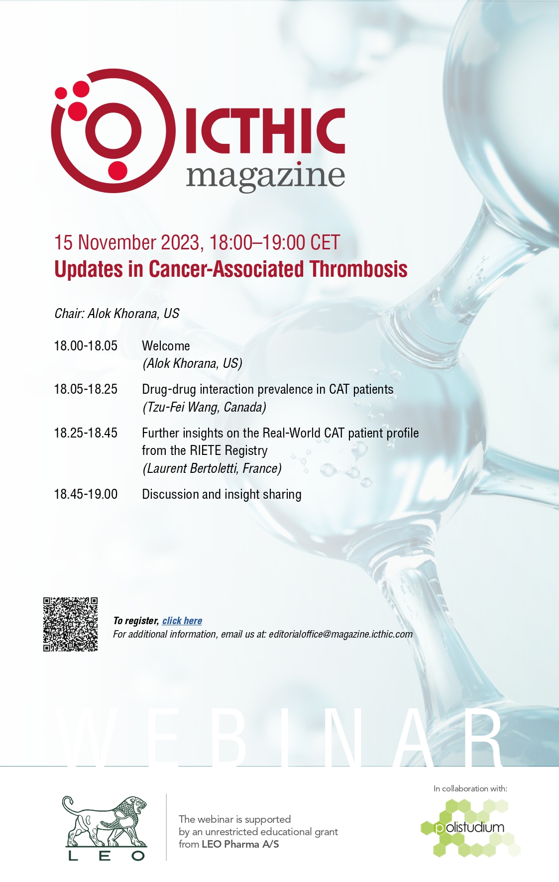 Agenda Webinar Updates in Cancer-Associated Thrombosis